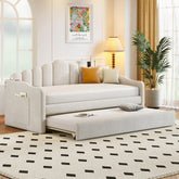 Bellemave Twin Size Upholstered Daybed with Trundle and USB Charging Ports Bellemave